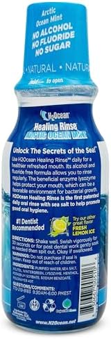 2 Pack H2Ocean Healing Rinse Mouthwash- Great Tasting Sea Salt & Xylitol Mouth Wash for Fresh Breath & Dry Mouth - Alcohol & Fluoride Free - Arctic Ocean Mint 16oz