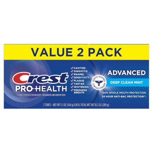Crest Pro-Health Advanced Deep Clean Mint Toothpaste, 2 Count (Pack of 1)