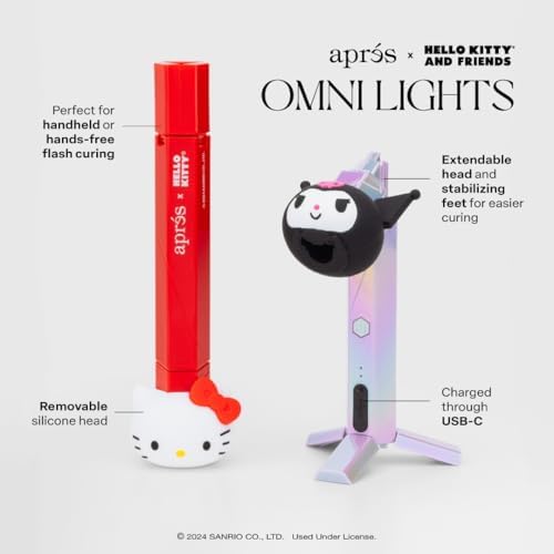 APRÉS x Kuromi™ Omni Light, Gel-X UV LED Nail Lamp, Flash Curing Wand, Handheld or Standing Cordless Nail Lamp for Gel Nails