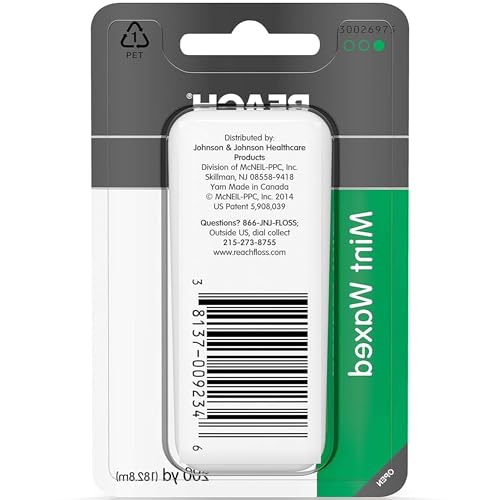 Reach Dental Floss, Waxed, Mint, 200 Yard (Pack of 5)