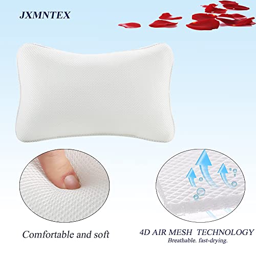Bath Pillow for Tub, Non Slip, Breathable Soft, Comfortable Head Neck Support, Machine Washable, 2 Suction Cups(Off White)
