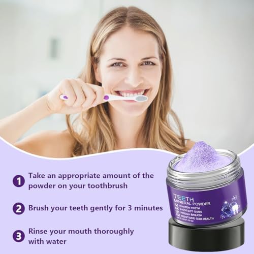 2PCS Teeth Restoration Mineral Powder, Mineral Tooth Powder, Teeth Whitening Mineral, Effective in Strengthening Teeth and Gums for Daily Use (50g/1.76 oz)