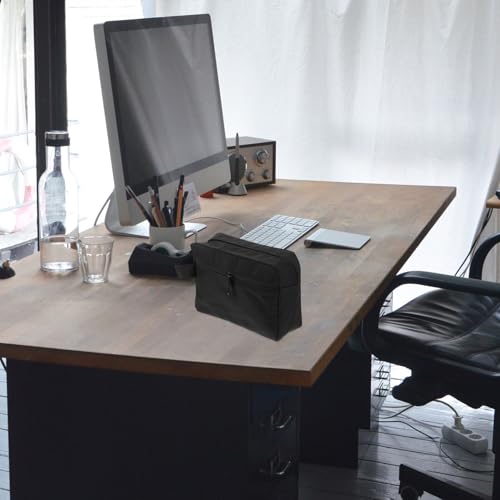 Ipetboom Data Cable Organizer Bag and Electronics Pouch for Travel, Black Zippered Gadgets Storage Case with Multi-compartment for Earphones and Usb Accessories