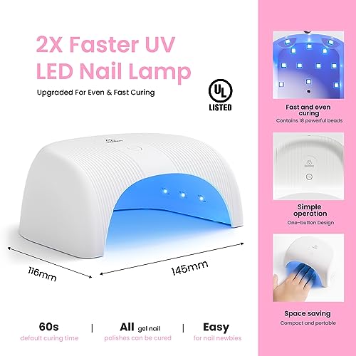 beetles Gel Polish Beetles Gel Nail Polish Kit with Uv light 52 Pcs Gel Starter 32 Colors Pink Red Nude Grey Glitter Brown Gel Polish Set Soak Off Base Top Coat Builder Gel Art Manicure for Women