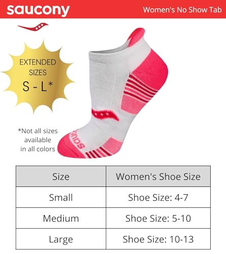 Saucony Women's RunDry Performance 8, 16 Heel Tab Athletic Socks, S-L, White Assorted (8 Pairs), Small
