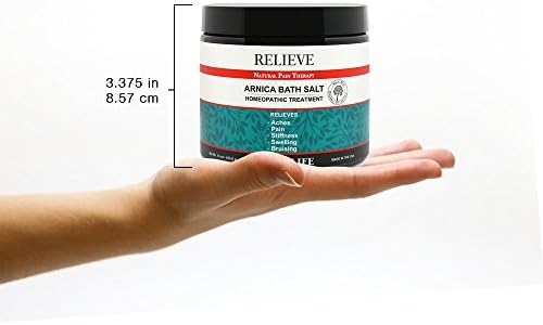 Plantlife Arnica Relieve Mineral Bath Salts - Made with Arnica and 100% Pure Essential Oils - Relieve Products are a Homeopathic Solution for Everyday Use - Works Quickly and Effectively