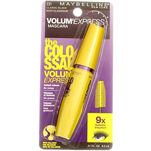 Maybelline New York The Colossal Volum' Express Washable Mascara, Classic Black 231, 0.31 Fl Oz