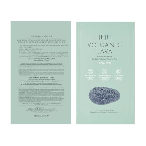 The Face Shop Jeju Volacanic Fresh Nose Strips | Improve Skin Suppleness With Deep-down Skin Hydration | Eco-certified Palm Oil For Skin Moisture Replenishment, 4.2 fl oz | Facial KBeauty Skin Care