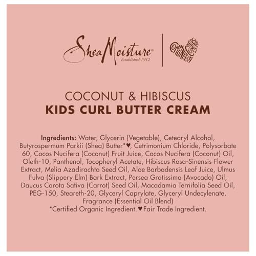 Shea Moisture Kids Curly Hair Care Set – Coconut & Hibiscus Curling Butter Cream + Extra-Moisturizing Detangler Spray for Kids with Wavy, Thick & Frizzy Hair (2 Piece Set)