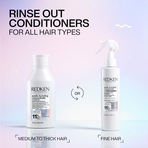 Redken Bonding Lightweight Liquid Conditioner for Damaged Hair Repair | Volumize & Condition | Acidic Bonding Concentrate | Sulfate-Free Spray Conditioner | For Fine or Thin Hair