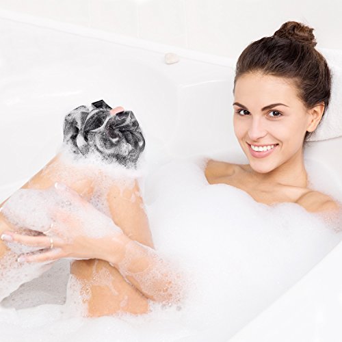 Bath Loofahs Sponge Shower Pouf Body Scrubber Mesh Pouf Bath Sponge 3 Pack
