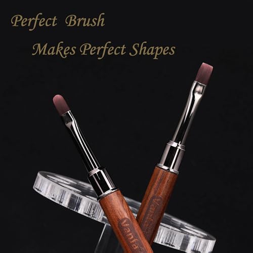 Gel Nail Brush set for Builder Gel, Polygel, HardGel, Nail Painting (1 Oval + 1 Square) #79038