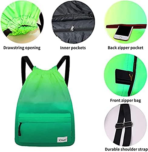 Waterproof Drawstring Bag, Gym Bag Sackpack Sports Beach Backpack for Men Women
