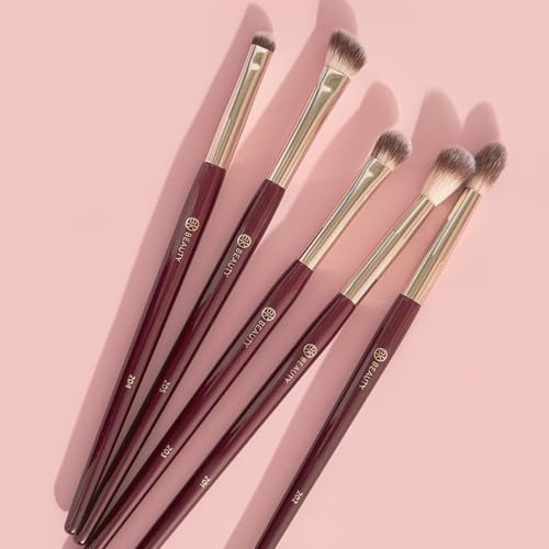 BK BEAUTY - Essentials Brush Set (5PC) - Professional Makeup Brushes for Blending, Smudging, & Defining | Premium Eyeshadow Set for Flawless Eye Looks