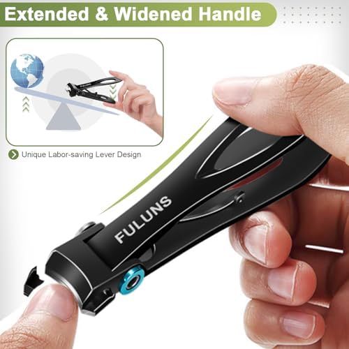 Toenail Clippers for Men Thick Nails,Slanted Curved Ingrown Nail Clippers for Seniors Heavy Duty Toe Nail Clippers with Wide Jaw Opening Fingernail Clippers Nail Cutter with Long Handle for Women