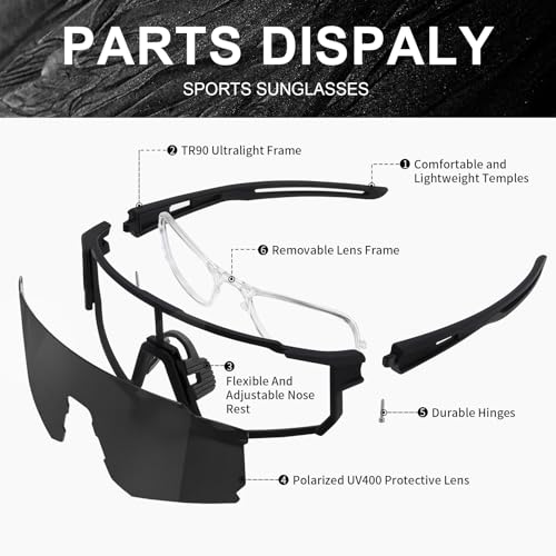TURBOPEP Polarized Sports Sunglasses for Men and Women,Fishing Cycling Mountain Bike Baseball Sunglasses with UV Protection