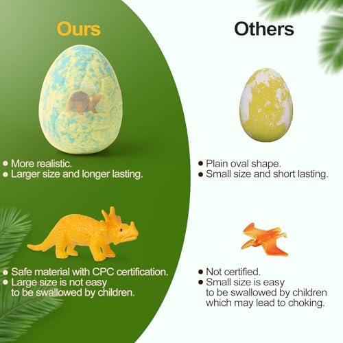 Bath Bombs for Kids with Toys Inside, 16 Handmade Bath Bombs with Different Scents for Boys Girls, Extra Surprise - Dinosaur Adventure, Ideal Present for Birthdays Children's Day Christmas