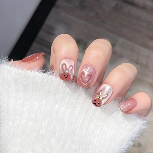 Cat Eye Nail Magnet Tool Set,2Pcs Cat Eye Magnet for Nails Pcs Stainless Steel Heart & Rabbit Cat Eye Nail Magnet Tool for Cat Eye Gel Nail Polish,Perfect for DIY or Nail Salon