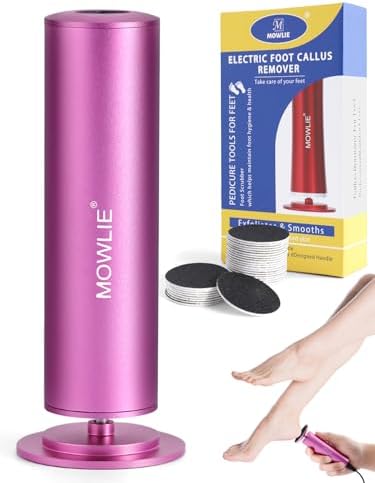 Electric Foot Callus Remover for Feet - Heavy Duty Pedicure Tool w/ 60 Grinding Discs | FSA/HSA Eligible Dead Skin Remover (Pink)