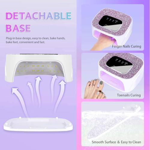 Cordless Nail Lamp 168W Rechargeable UV Light for Gel Nails LED Nail Dryer with 4 Timer Modes Perfect for Salon and Home Use Portable Cordless Design Continuous Use Up to 4-5 Hours
