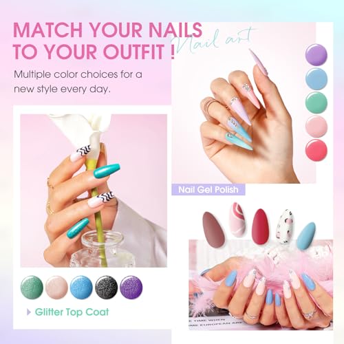 ROSALIND 30PCS Gel Nail Polish Set, 26 Classic Colors Gel Polish kit with Base Coat Glossy Matte and Glitter Top Coat Gel Nails Set All Seasons Collection Gift for Women