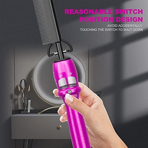 200-500°F Pink Hot Comb:Electric Hot Comb for Lace Front Wigs,Electric Pressing Combs for Black Hair,Electric Straightening Comb for African American Hair,