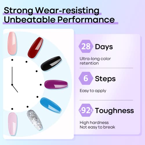 modelones 12 Colors Poly Nail Extension Gel Kit Pink Black White Red Glitter All Seasons Classic Colors Builder Nail Gel Set Holiday Manicure DIY Design Salon at Home Beauty Gifts