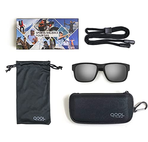 QOOL TIMES Living out your F1A Square Polarized Red Sunglasses Men Women Fishing Running Driving