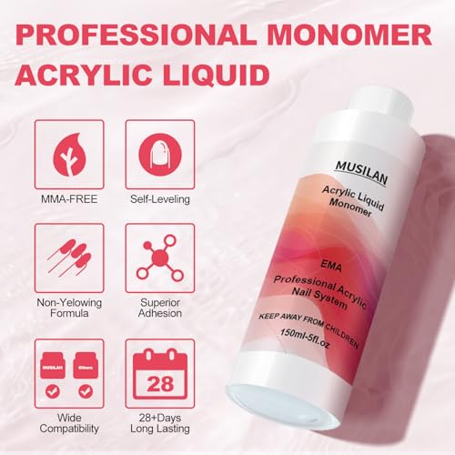 Monomer Acrylic Nail Liquid - 300ML Professional Acrylic Nai Liquid Monomer For Acrylic Powder System Kit For Nail Beginners Extensio Quick Dry Time