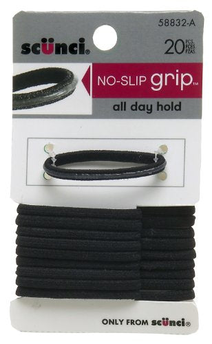 Scunci Black Elastics, 0.6 Oz