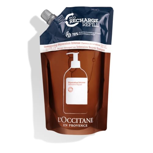 L'Occitane Intensive Repair Shampoo: Silicone-Free Shampoo, Help Revitalize Dry, Damaged, Color-Treated Hair, Vegan, Refill Available