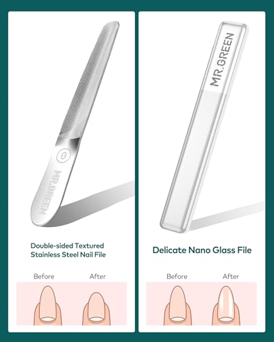 MR.GREEN Manicure Kit 10 in 1, German Stainless Nail Clippers Set, Professional Personal Nail Care Kit Manicure Pedicure Set, Portable Travel Nail Kit with Exquisite Leather Case for Men & Women