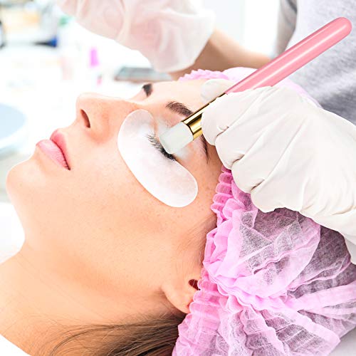 Nuenen 100 Pieces Lash Cleansing Bath Brushes with Container Eyelash Extension Cleanser Brushes Lash Shampoo Cleaning Supplies for Eyelash Extensions Prolong Cleanser Supplies, Pink