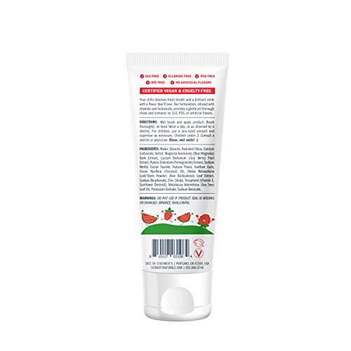 Schmidt's Children's Toothpaste For Clean Teeth, Watermelon + Strawberry, Fluoride Free 4.7 oz 6 Count