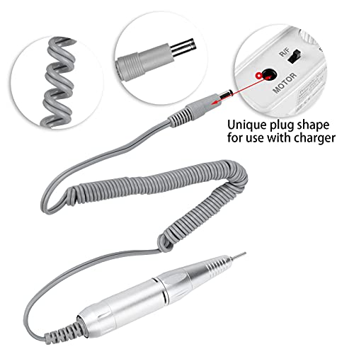 35000rpm Electric Nail Drill Machine, Aluminum Alloy Nail Polisher Grinder Handpiece Grinder Manicure Pedicure Nail Art Tool Replacement Handle for Electric Nail Drill Machine