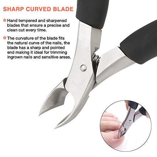 BEZOX Thick Toenail Clippers - Precision Large Toe Nail Clipper for Thick Nails, Comfort Grip Fingernail Clipper, Ergonomic Long Handle Nail Cutter, Professional-Grade Stainless Steel