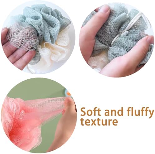 20 Pack Travel Loofah Individually Wrapped, Small Loofah Shower Puff, 30g Mini Bath Sponge Pouf Ball Body Sponges for Shower, Multicolor