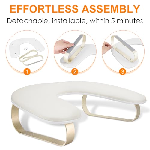 Arm Rest for Nails Tech Upgraded 10° Inclined, U-Shaped Manicure Nail Arm Rest Stand, Nail Armrest for Nail Tech Hand Rests with Aluminum Alloy Holder Non-Slip