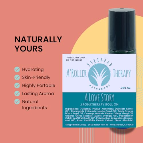 A LOVE STORY Essential Oil Roll On (12ml) | Couples, Massage, Self-Love Essential Oil Blend | All-Natural Aromatherapy for Romance and Passion