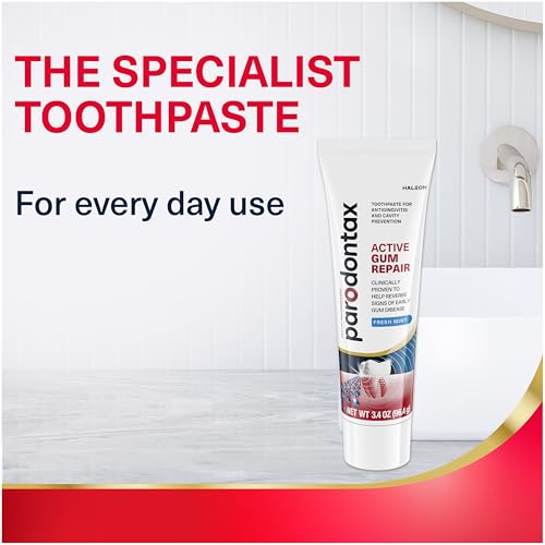 Parodontax Active Gum Repair Toothpaste, Toothpaste To Help Reverse Signs Of Early Disease For Health, Fresh Mint Flavored - 3.4 Oz x 3