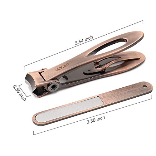 SZQHT Ultra Wide Jaw Opening Toenail Clippers Nail Clippers for Thick Nails Cutter for Ingrown Manicure Set,Pedicure Kit,Men & Women (Bronze)