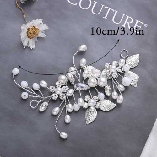 Gorais Bride Wedding Hair Vine Pearl Bridal Headpieces Leaf Hair Accessories for Women and Girls