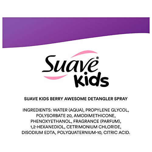 Suave Kids Detangler Spray For Tear-Free Styling, Berry Awesome Dermatologist-Tested Hair Detangler Formula 10 oz