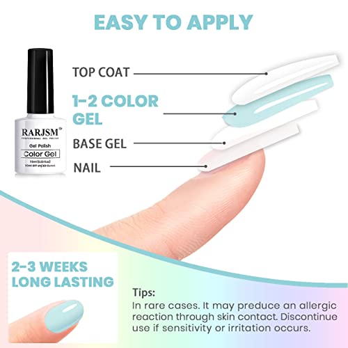 RARJSM Gel Nail Polish Set 6Pcs Pastel Gel Polish Rainbow Colors Kit Soak off UV Spring Summer Ice Cream Varnish Nail Art Salon Manicure at Home(Pink Orange Yellow Green Blue Purple)