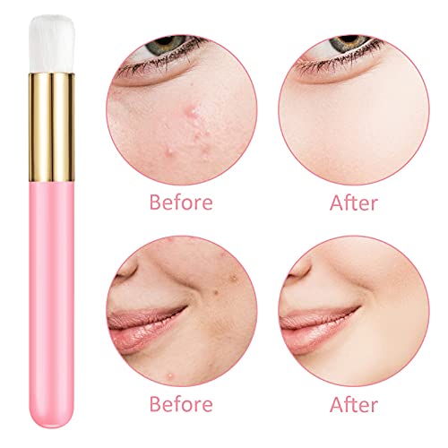 Nuenen 100 Pieces Lash Cleansing Bath Brushes with Container Eyelash Extension Cleanser Brushes Lash Shampoo Cleaning Supplies for Eyelash Extensions Prolong Cleanser Supplies, Pink
