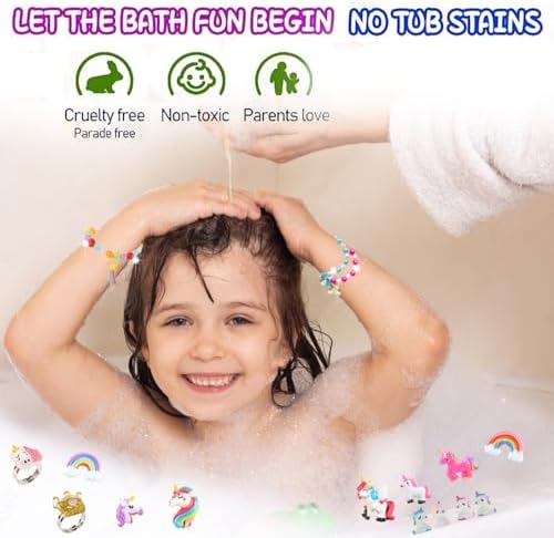 Unicorn Bath Bombs for Girls Kids, 20 Pack Bath Bombs Gift Set with, Handmade Bath Bombs for Girls with Surprise Inside, Birthday Children's Day Halloween Christmas Gifts