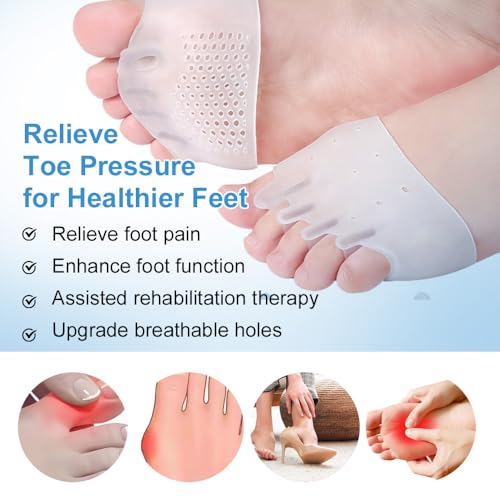 4 Pairs Hyggear Silicone Toe Separators for Women,Bunion Corrector Cushion Silicone Toe Separators for Women & Men
