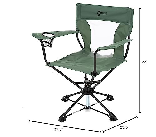 ARROWHEAD OUTDOOR 360° Degree Swivel Hunting Chair Stool Seat, Perfect for Blinds, No Sink Feet, Supports up to 450lbs, Carrying Case, Steel Frame, Fishing, High-Grade 600D Canvas, USA-Based Support