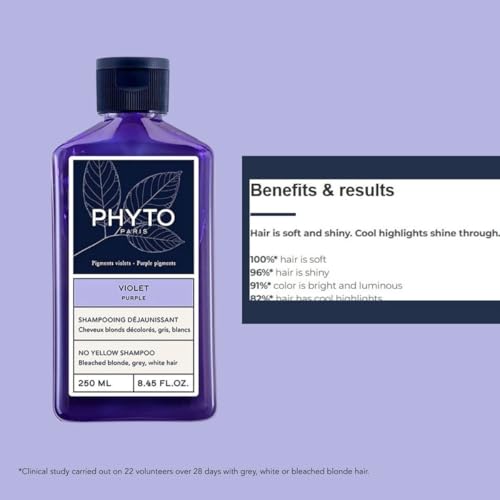 Phyto Purple No Yellow Shampoo - Colour Depositing Purple Shampoo, Anti Brass Toning Shampoo Neutralizes Yellow Tones and Enhances Shine|250 ml