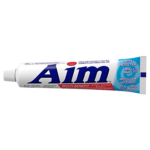 Aim Cavity Protection Ant Cavity Fluoride Toothpaste, Ultra Mint Gel, 5.5 Ounce, Pack of 6